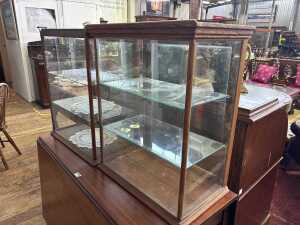 Two antique countertop display cabinets - 2