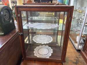 Two antique countertop display cabinets - 4