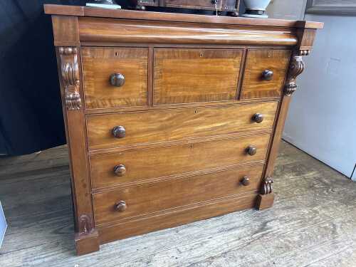 A Victorian mahogany chest of seven drawers