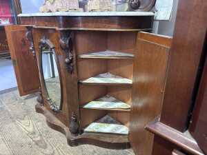 A Victorian burr walnut credenza - 4