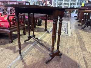 A Victorian burr walnut sofa table - 2