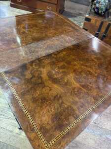 A Victorian burr walnut sofa table - 3