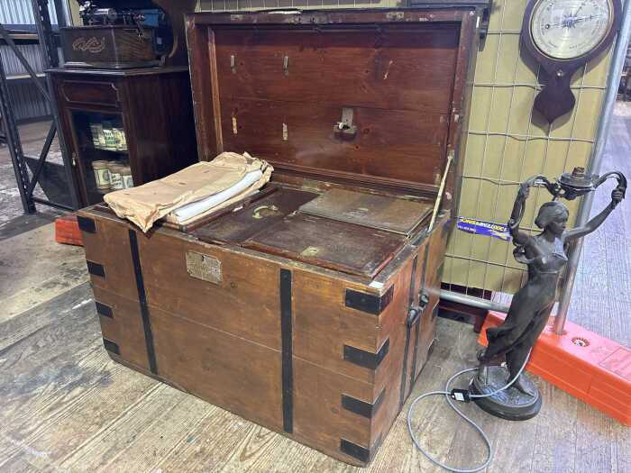 A 19th century Royal Navel officers trunk
