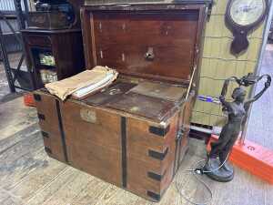 A 19th century Royal Navel officers trunk
