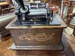 An Edison Standard cylinder phonograph, with cylinders - 2