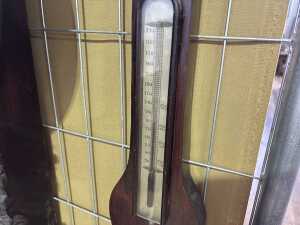 An antique mercury dial barometer with rosewood case. - 3