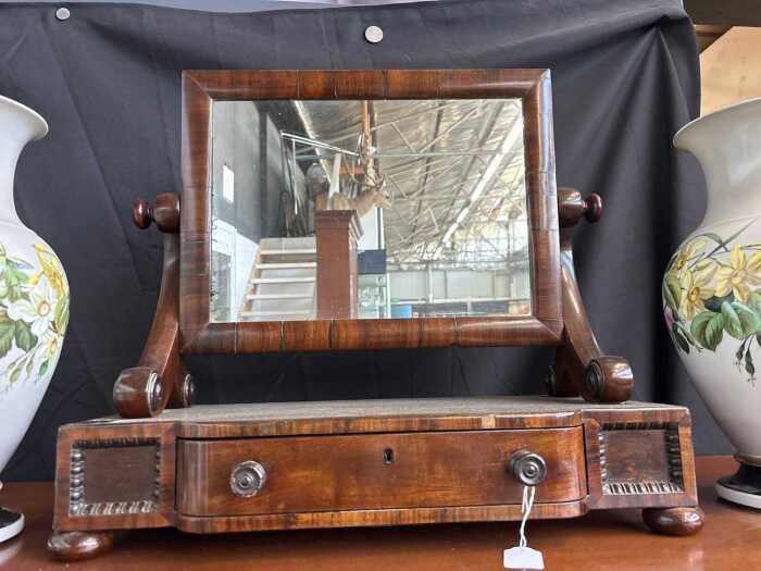 A Regency rosewood toilet mirror