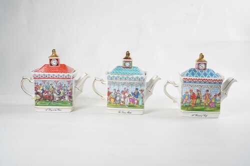 Three Sadler Championship series porcelain teapots