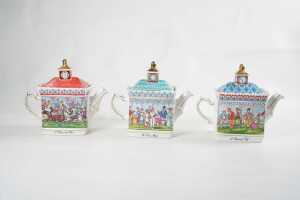 Three Sadler Championship series porcelain teapots