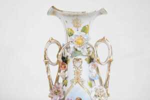 Dresden porcelain twin-handled vase - 2