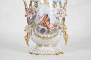 Dresden porcelain twin-handled vase - 3