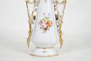 Dresden porcelain twin-handled vase - 4