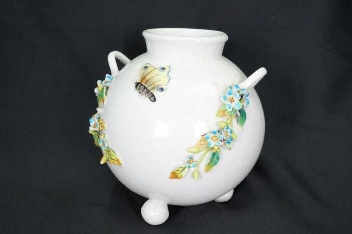 Antique hand painted porcelain footed vase