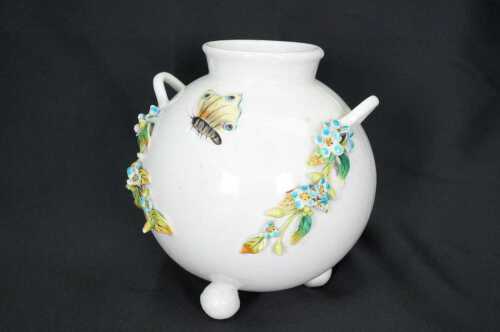 Antique hand painted porcelain footed vase