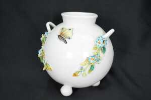 Antique hand painted porcelain footed vase
