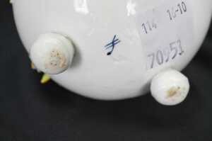 Antique hand painted porcelain footed vase - 4