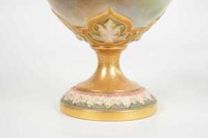 1907 Harry Davis Royal Worcester twin handled and lidded porcelain vase - 4