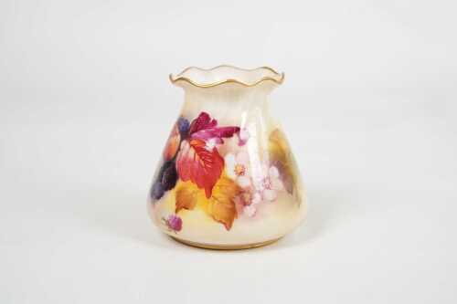 Antique Royal Worcester porcelain vase hand painted by Kitty Blake, c.1926