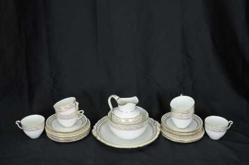 A Royal Crown Derby porcelain tea setting for six