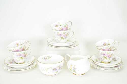 Royal Doulton 'Passion Flower: Symbol of Peace' porcelain tea setting for six