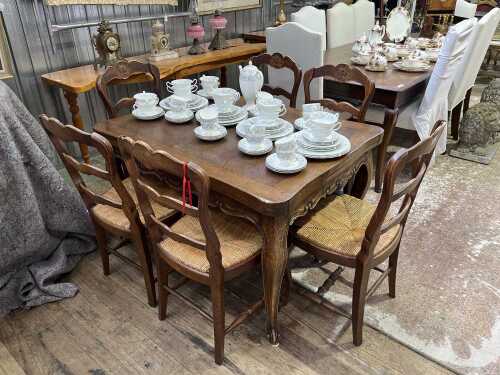 French style oak seven piece dining suite