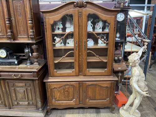 A French oak display cabinet