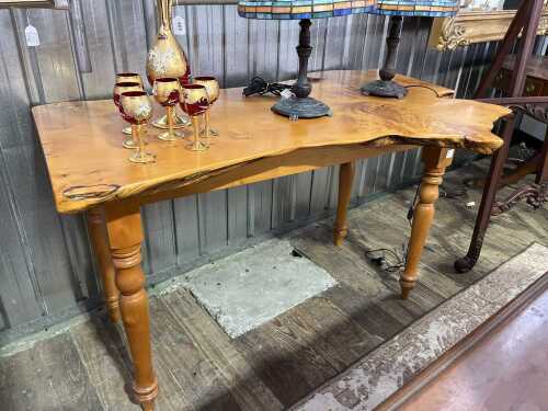 A Huon pine live edge side table