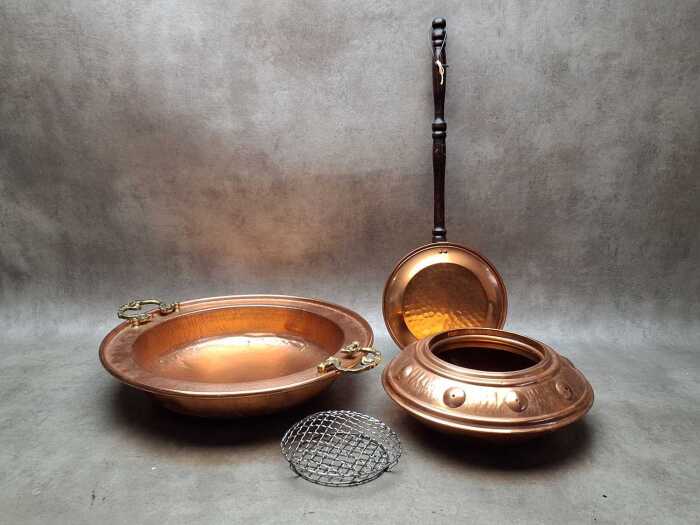 Three pieces of copperware