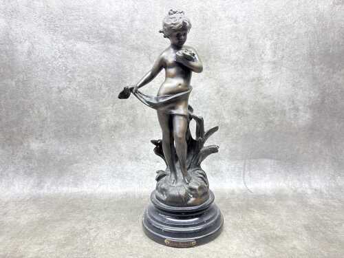 After Auguste Moreau, Jeune Mere (Young Mother), cast bronze figure