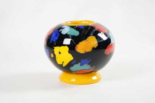 Colin Heaney, hand blown multi-coloured art glass vase
