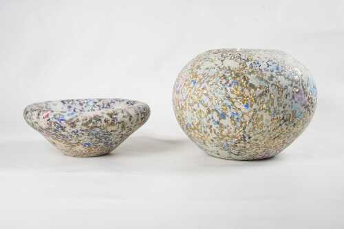 Colin Heaney, Raw Earth Series, bowl and vase, 1997