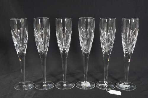 John Rocha for Waterford Crystal, set of six champagne flutes