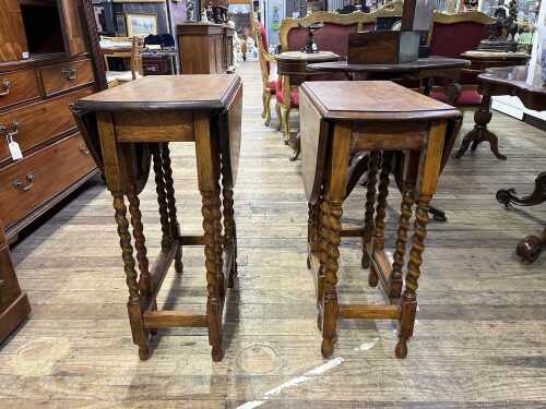 Two antique oak gate leg tables
