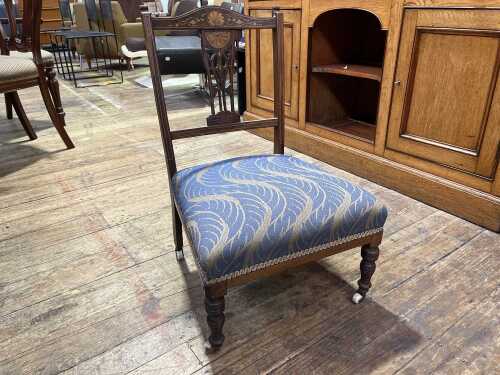 Antique Sheraton Revival rosewood bedroom chair