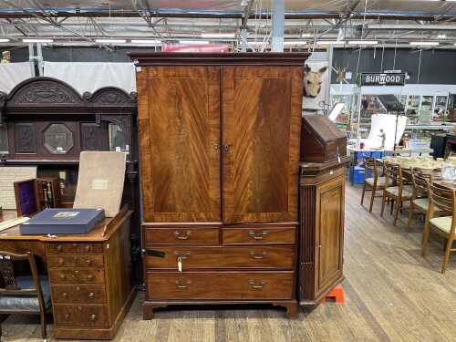Georgian mahogany linen press