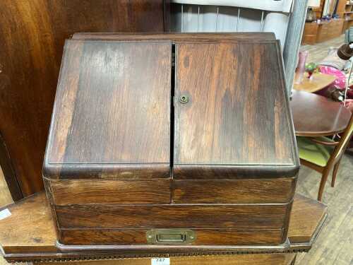 Victorian rosewood stationery box