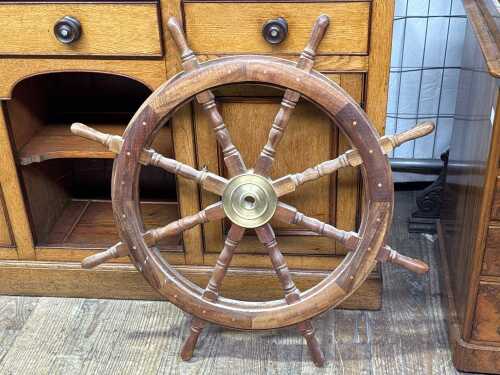 Vintage timber ships wheel