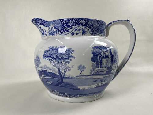 Spode Italian blue and white porcelain oversized pitcher