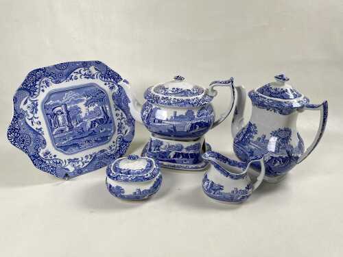 Spode Italian blue and white porcelain tea and coffee service