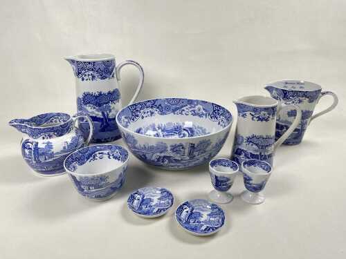 Group of Spode Italian blue and white porcelain