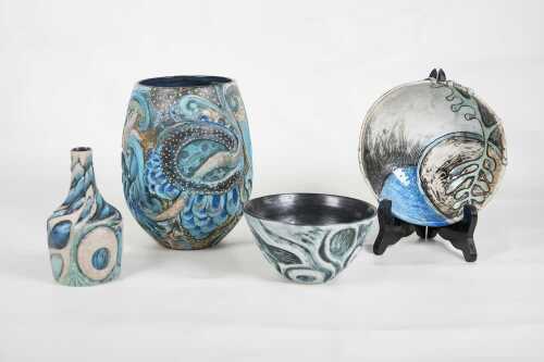 Marlize Van Rijswijk Myburugh (working 1995-), four pottery pieces