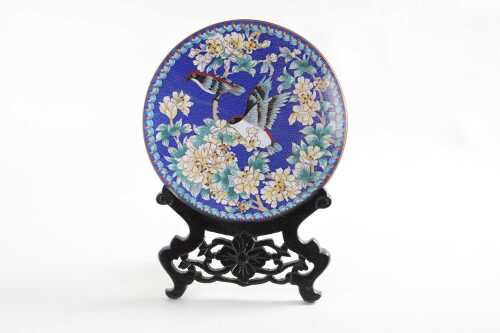 Mid 20th century Chinese cloisonne plate