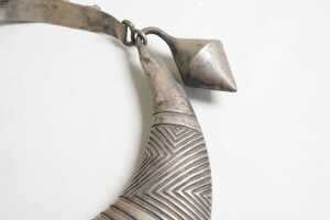 Three Hmong (Miao Zu) ceremonial silver tone torque neck rings