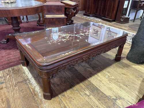 A Chinese huali wood coffee table
