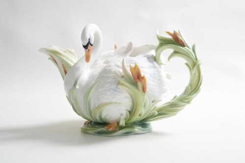 Franz Bliss and Tranquility porcelain swan figural teapot