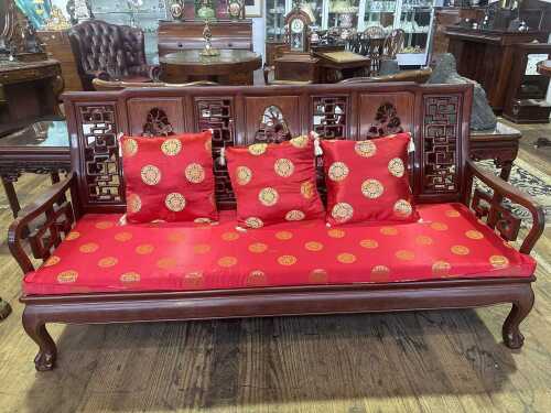 Chinese hongmu three seat sofa