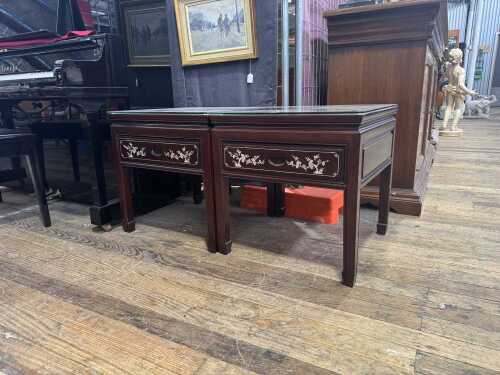 Pair of Huali Chinese side tables