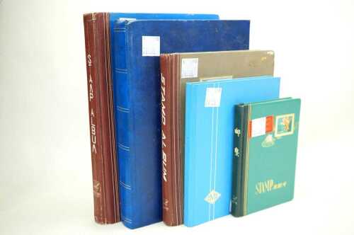 Stamp collection in Five stamp albums