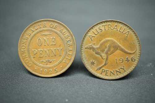 Two Australian pre decimal key date pennies. Including 1925 and 1946.
