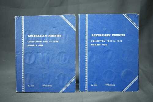 A collection of Australian pre-decimal pennies